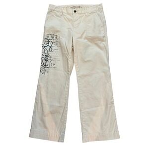 Lauren Jeans Co Premium Beige Pants Nautical Print‎ Womens Size 10P
